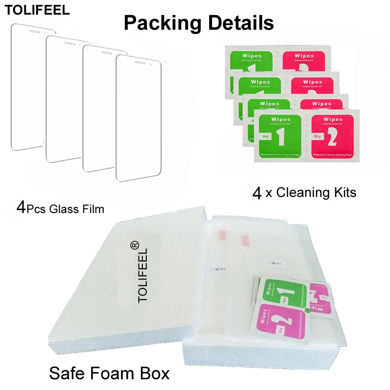 4PCS Tempered Glass Screen Protector for Google Pixel 9 8 7 6 5 4 XL 3 Series