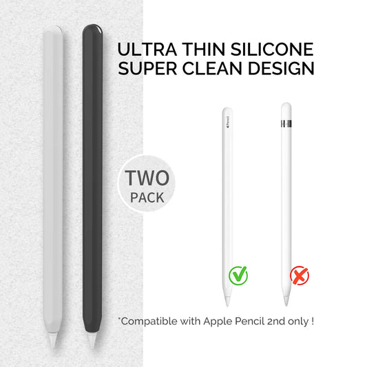 2-Pack Ultra-Thin Silicone Case for Apple Pencil Pro & 2nd Gen