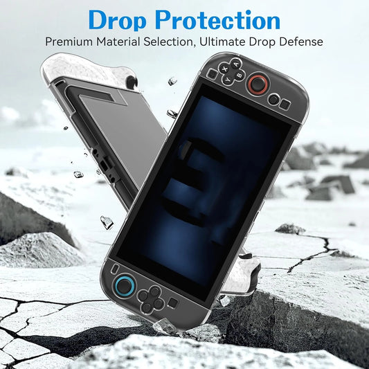 PC+TPU Clear Crystal Protective Case for Switch 2 Joy-Con Anti-Scratch Shell