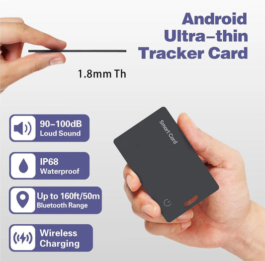 Slim Wallet Tracker Card for Android – Wireless Rechargeable Bluetooth Smart Tag