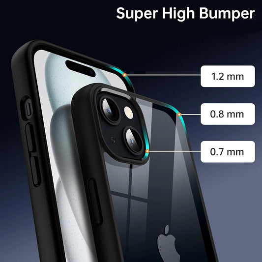 Shockproof Lanyard Phone Case for iPhone 6–15 Pro Max – Clear Back Cover