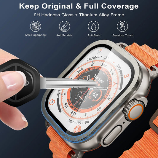 Tempered Glass Screen Protector for Apple Watch Ultra 2 49mm, Anti-Scratch Full HD Film