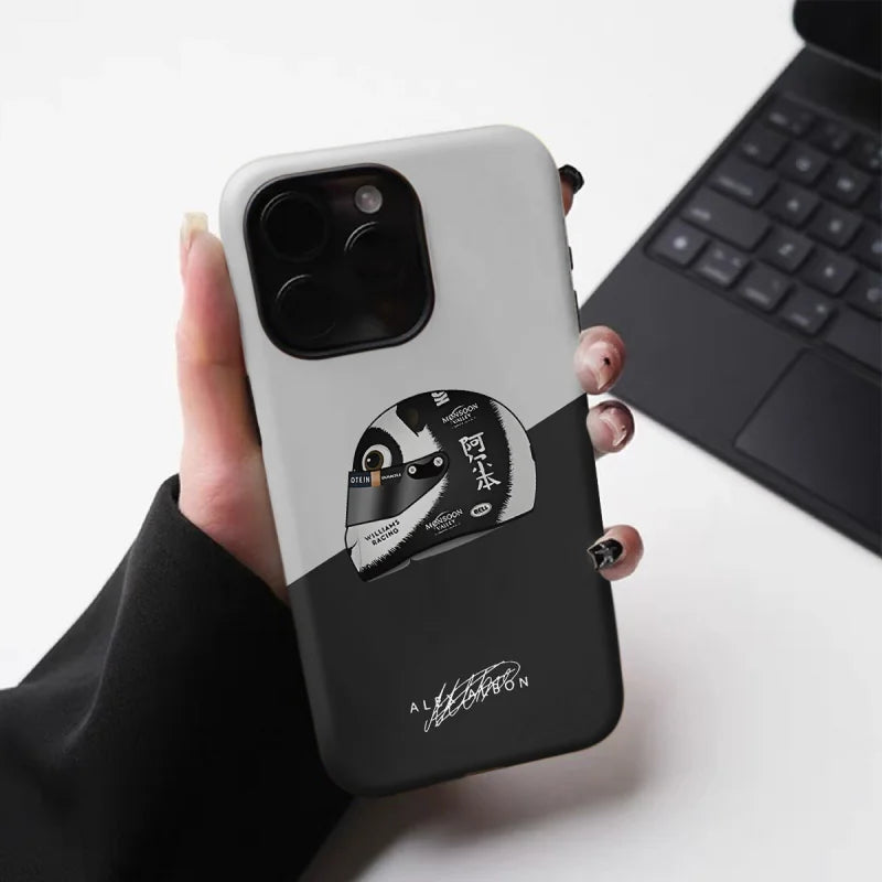 F1 ALBON 2-in-1 Tough Glossy Phone Case for iPhone 7/12 mini/14/15/16 Pro Max