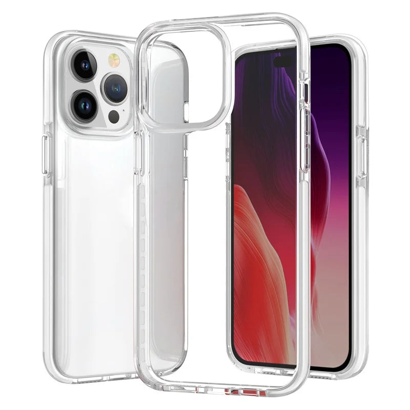 Transparent Anti-Fall Silicone Case for iPhone 13–16, 14/15 Pro Max Protective