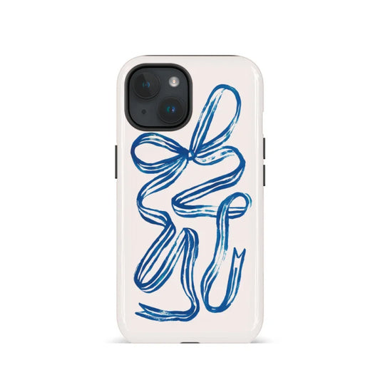 Fresh Blue Bow Phone Case for iPhone 17 16 Pro Max 15 14 13 12 XR 7 Plus