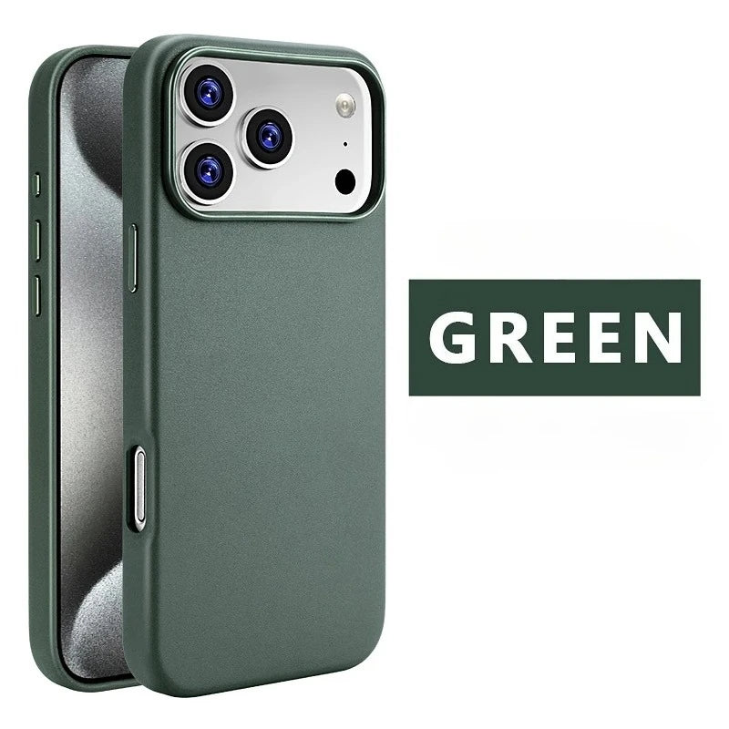 Luxury Cowhide Leather Magnetic Case for iPhone 17 Pro Max & 17 Air Wireless