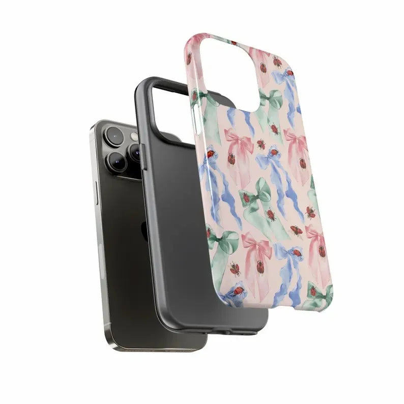 Luxury Colorful Bow Case for iPhone 17–7 Pro Max Double-Layer Back Cover