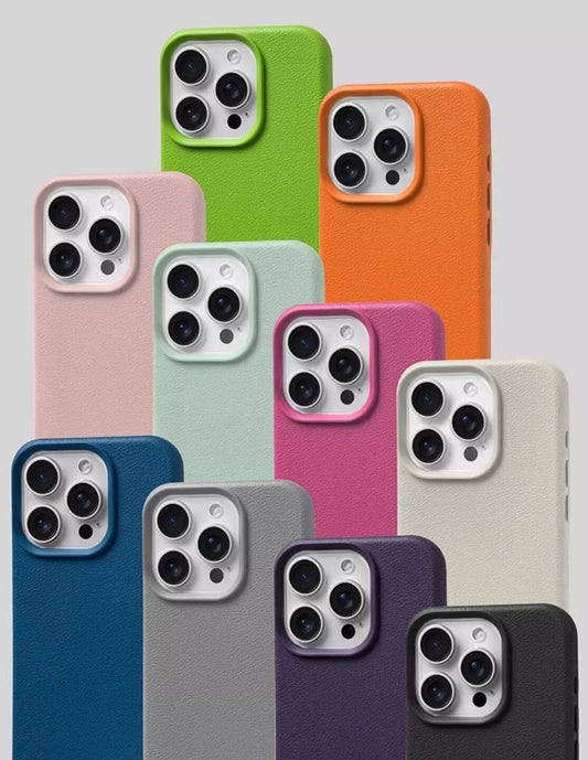 Soft Matte Silicone Litchi Grain Case for iPhone 14 13 12 11 Pro Max Plus
