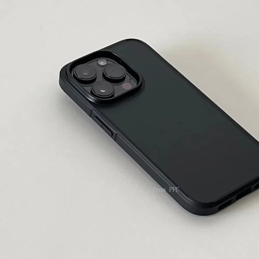 Luxury Matte Armor Shockproof Bumper Case for iPhone 15 16 Pro Max Black Cover