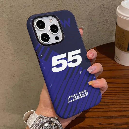 F1 No.55 2-in-1 Tough Glossy Phone Case for iPhone 7/12 mini/14/15/16 Pro Max