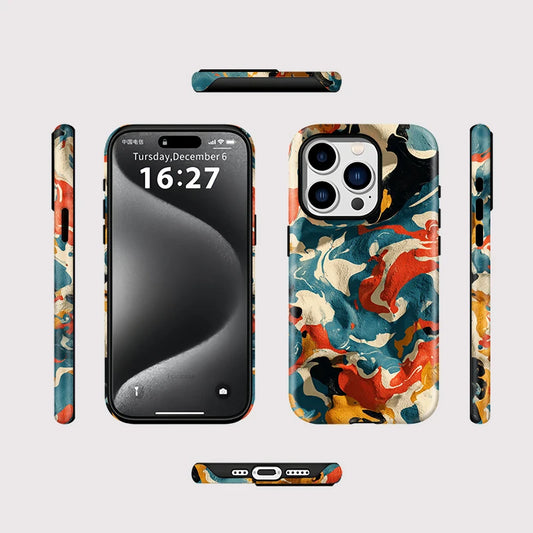 Art Painting MagSafe Case for iPhone 11–16 Pro Max | Matte Silicone Cover