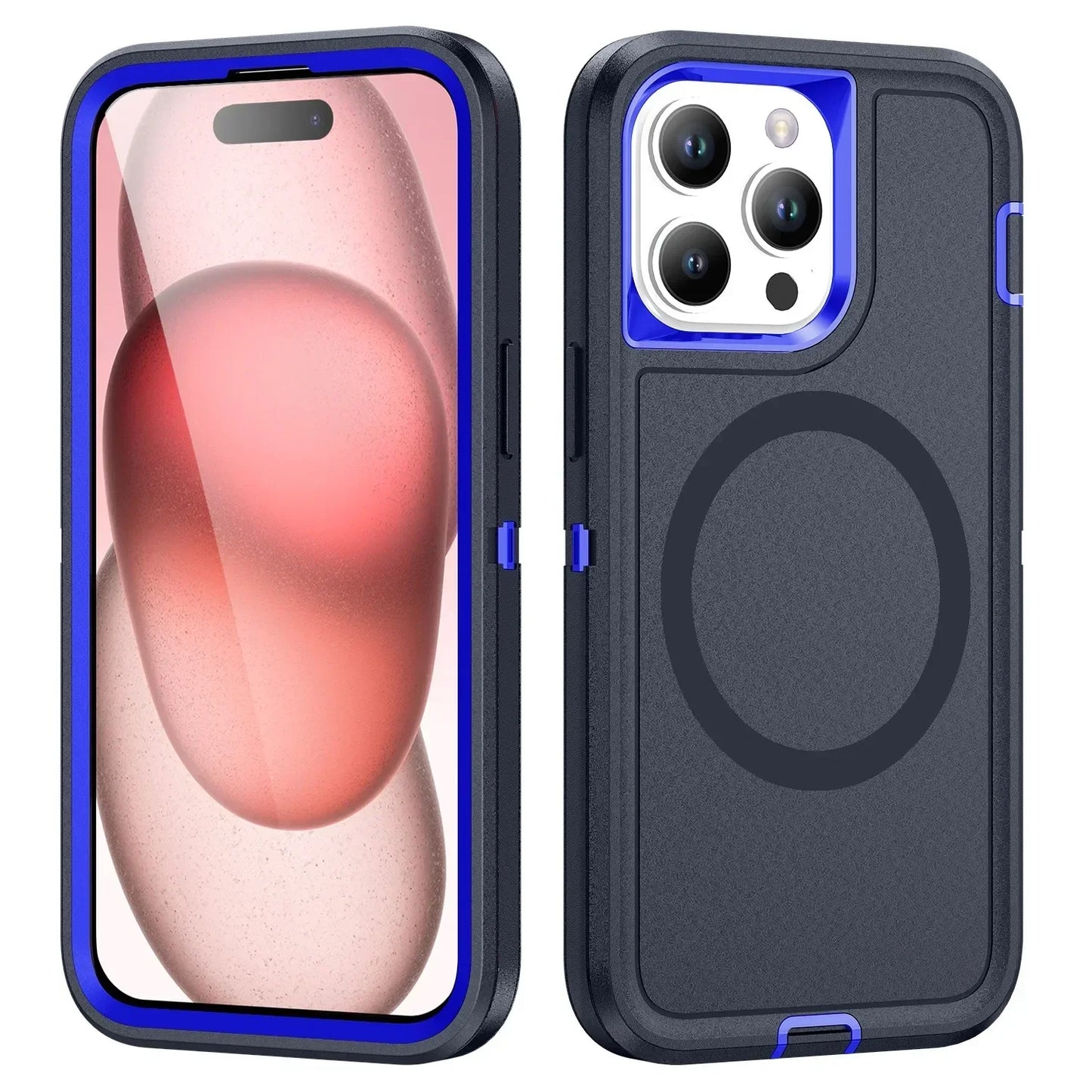 Heavy Duty Full Body Silicone Case for iPhone 16 15 14 Pro Max Protection