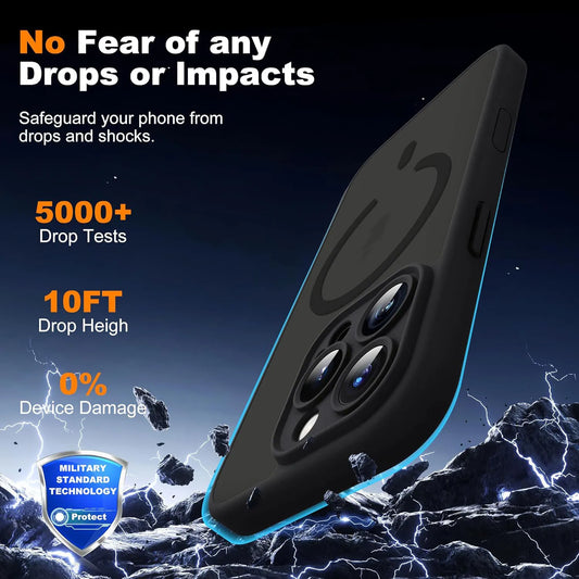 For iPhone 17 Pro Max Air Magnetic Case – Matte Shockproof Wireless Cover