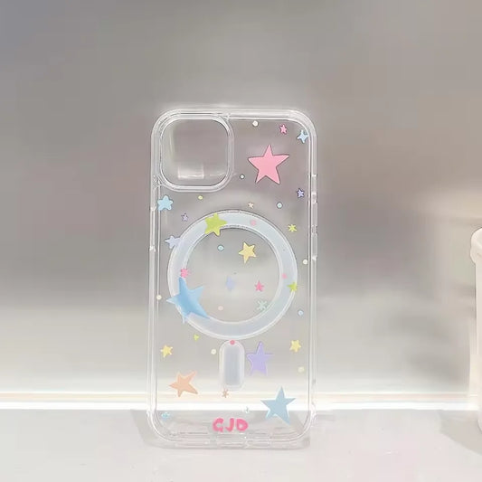 Colorful Stars MagSafe Case for iPhone 11–16 Pro Max – Y2K Aesthetic