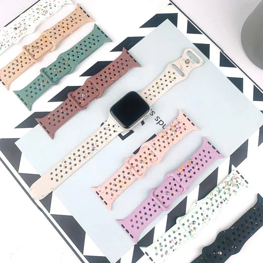 Silicone Breathable Strap for Apple Watch Series 6–9, SE, Ultra 2, 38–49mm Band