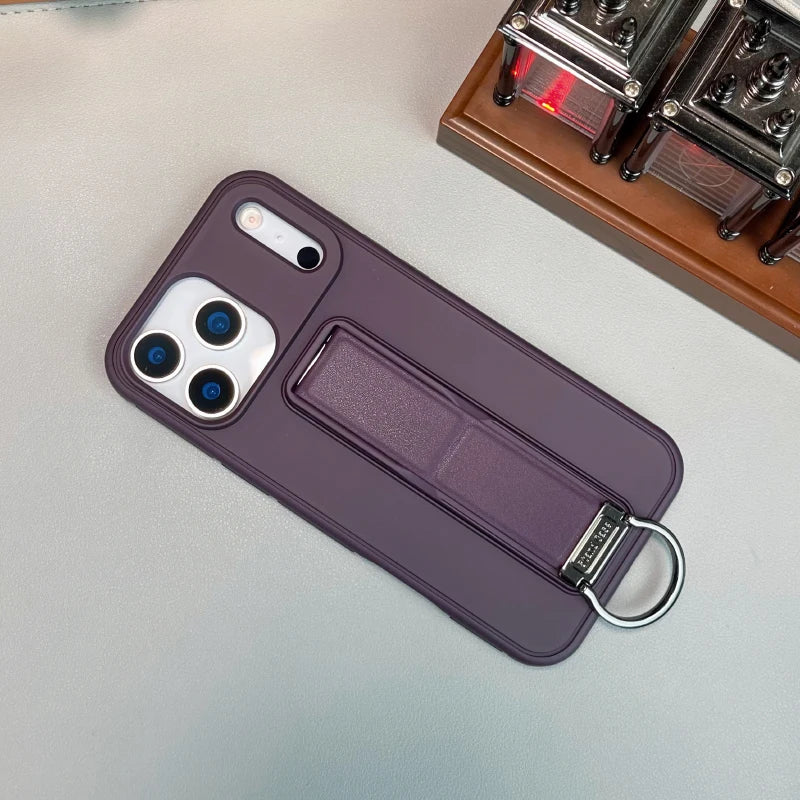 Luxury Matte Metal Ring Stand Phone Case for iPhone 17 Pro Max & Air