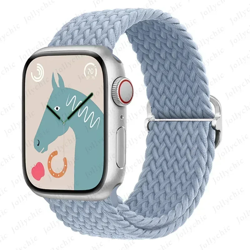 Braided Solo Loop for Apple Watch Ultra & Series 10–7 SE Elastic Band