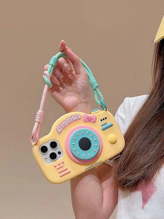 Stereo Camera Holder Strap for iPhone 14/15 Pro Max, 13/12/11 Silicone Case