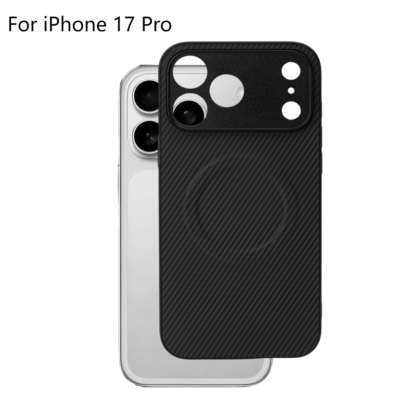 Carbon Fiber Magnetic Case for iPhone 17 Series | Slim TPU Shockproof Cover