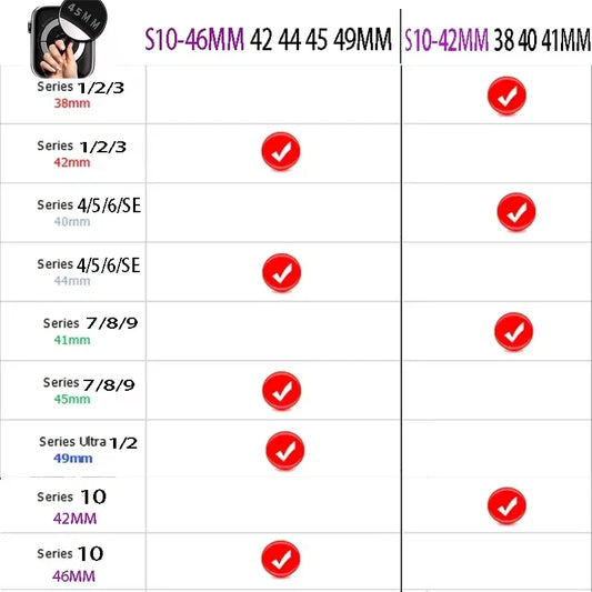 Ocean Silicone Sport Band for Apple Watch 3–Ultra 2, 40–49mm Series 10–4 Adjustable Strap