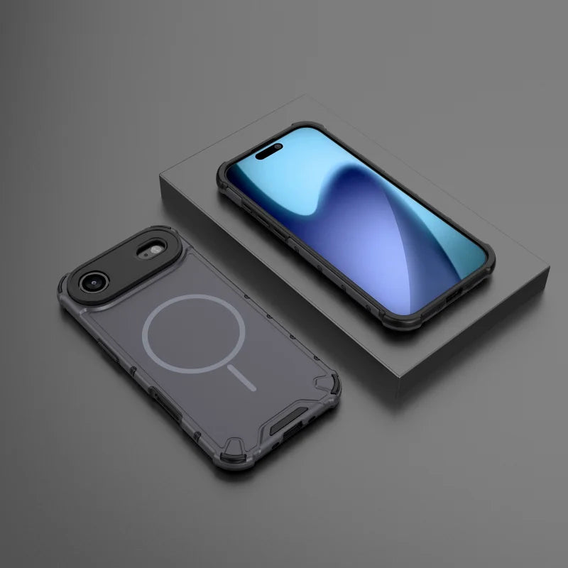 Rugged Armor MagSafe Case for iPhone 17 Air/16/15/17 Pro Max – Matte Shockproof Cover