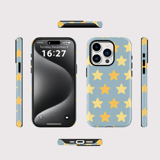 MagSafe Yellow Stars Case for iPhone 16–12 Pro Max Magnetic Charging
