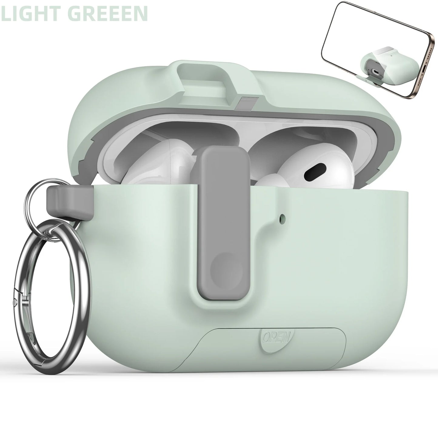 Shockproof Case with Phone Holder for AirPods Pro 3 | Lock & Keychain Cover