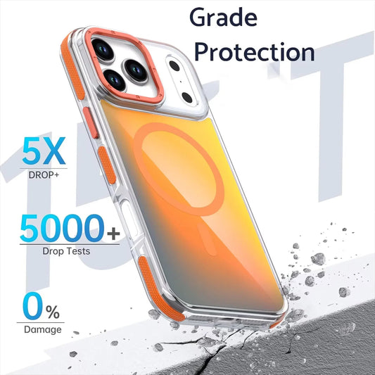 Metal Lens MagSafe Case for iPhone 17 Pro Max Wireless Charging Discolour Cover