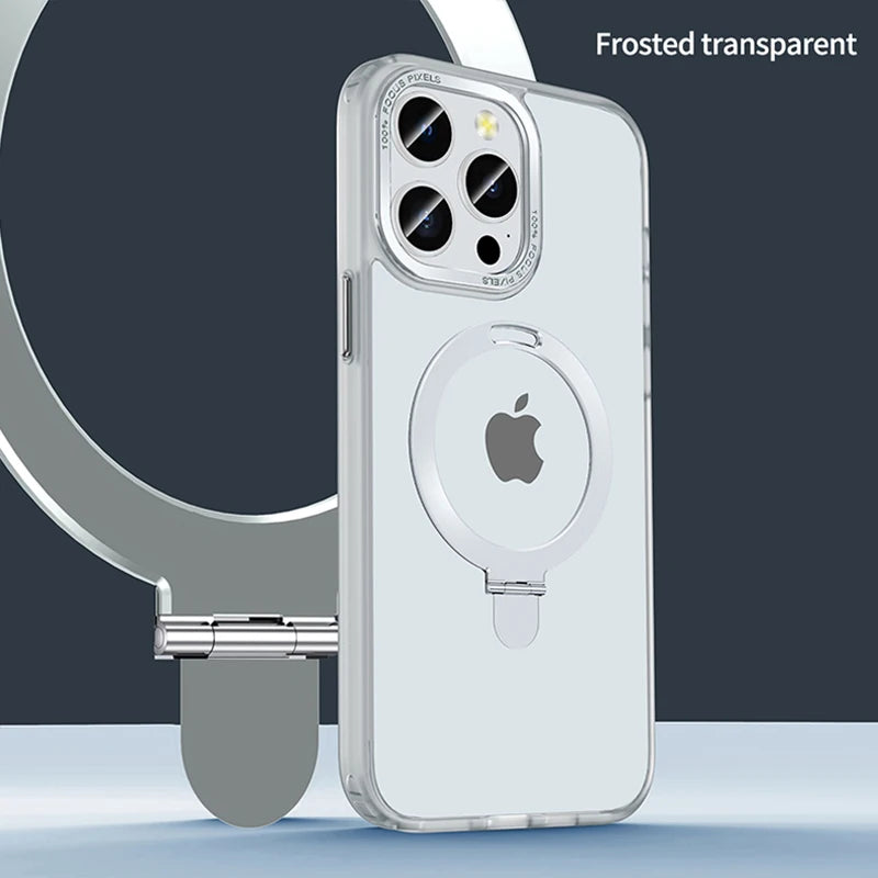 Magnetic Ring Holder MagSafe Case for iPhone 17–12 | Metal Shockproof Cover
