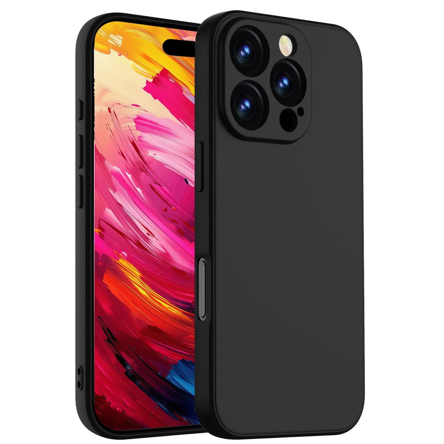 Ultra-Thin Matte Silicone Case for iPhone 16 Pro Max & 16 Plus – Black