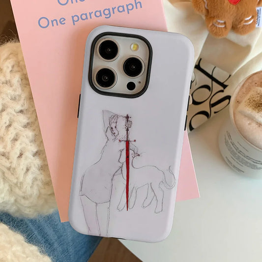 Acrylic TPU Two-in-One Red Arrow Cartoon Case for iPhone