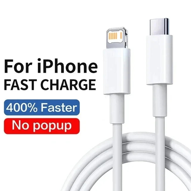 20W PD USB-C to Lightning Fast Charger Cable | For iPhone 14–X & iPad