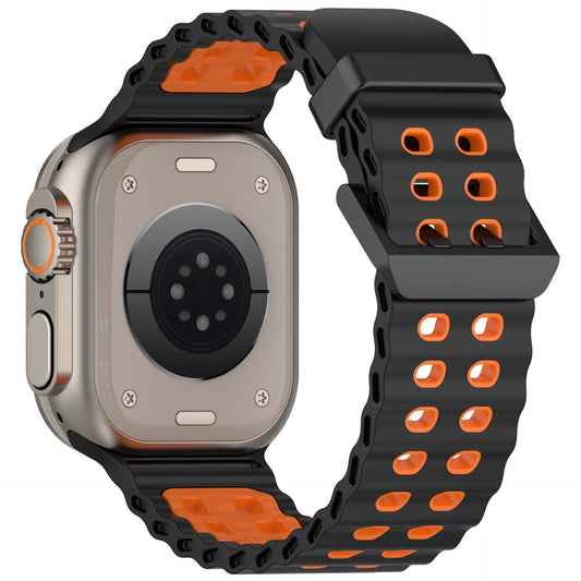 Ocean Silicone Strap for Apple Watch Ultra 3/2 & Series 11–6 SE Band
