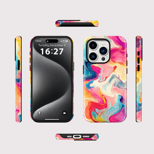 MagSafe Wireless Charging Case for iPhone 16–11 | Colorful Lines Design