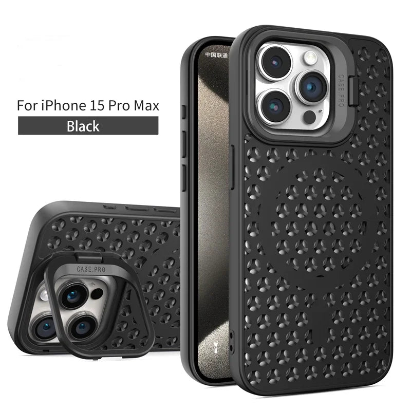 MagSafe Mesh Cooling Case for iPhone 11–15 Pro Max – Soft & Magnetic