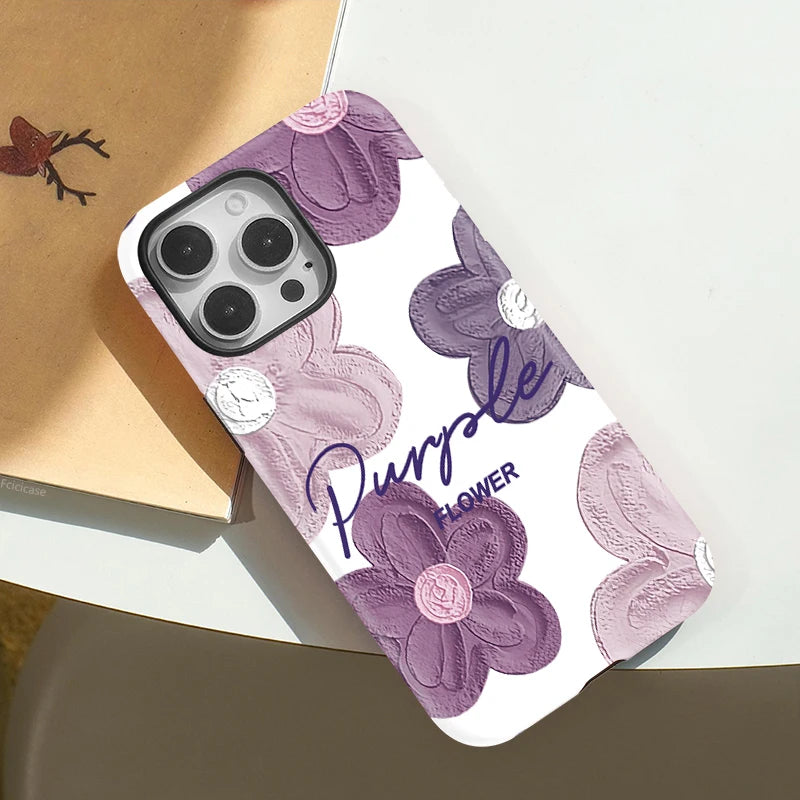 Matte Magnetic Flower MagSafe Case for iPhone 16–11 | Shockproof Cover