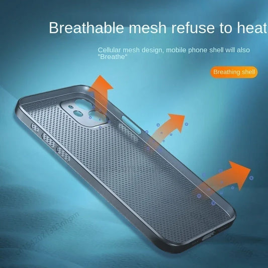 Ultrathin PP Cooling Case for iPhone 15–12 | Breathable Heat-Dissipation Cover
