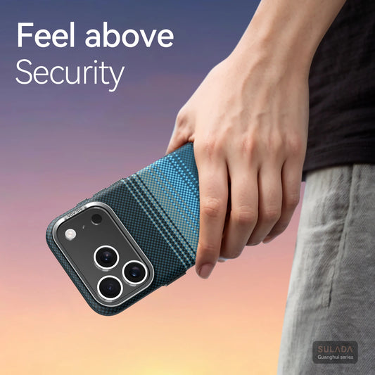 MagSafe Kevlar Leather Case – Weaving Pattern Matte Cover for iPhone 16–17 Pro