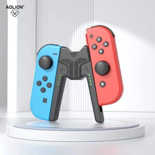 NS2 Portable Charging Grip Bracket for Switch OLED and Joy-Con Controller Dock