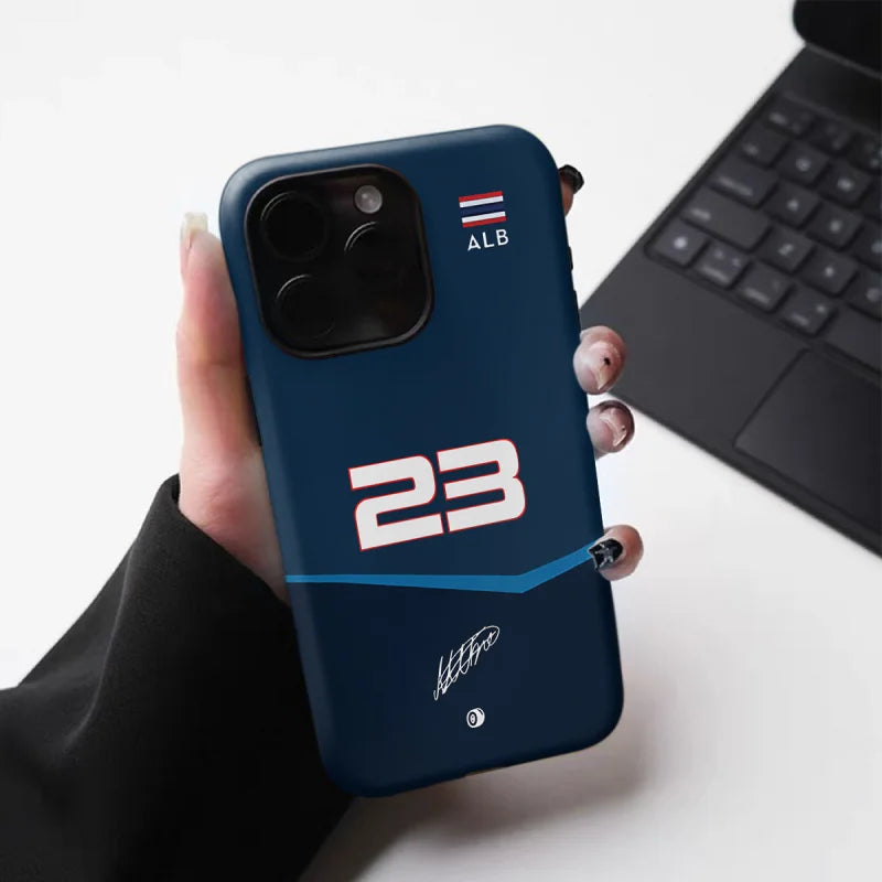 F1 No.23 2-in-1 Tough Glossy Phone Case for iPhone 7/12 mini/14/15/16 Pro Max