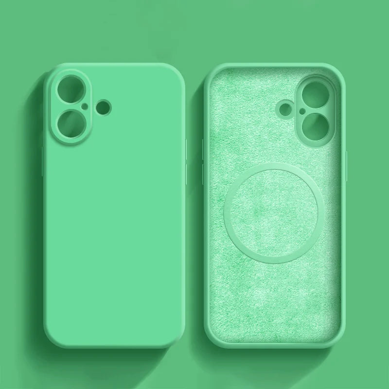 Magnetic Liquid Silicone Phone Case for iPhone 16 Pro Max / Mini