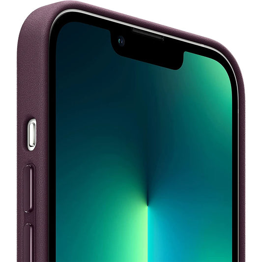 Deep Purple Leather MagSafe Case for iPhone 12–15 Series, Pro Max & Plus Phone Cover