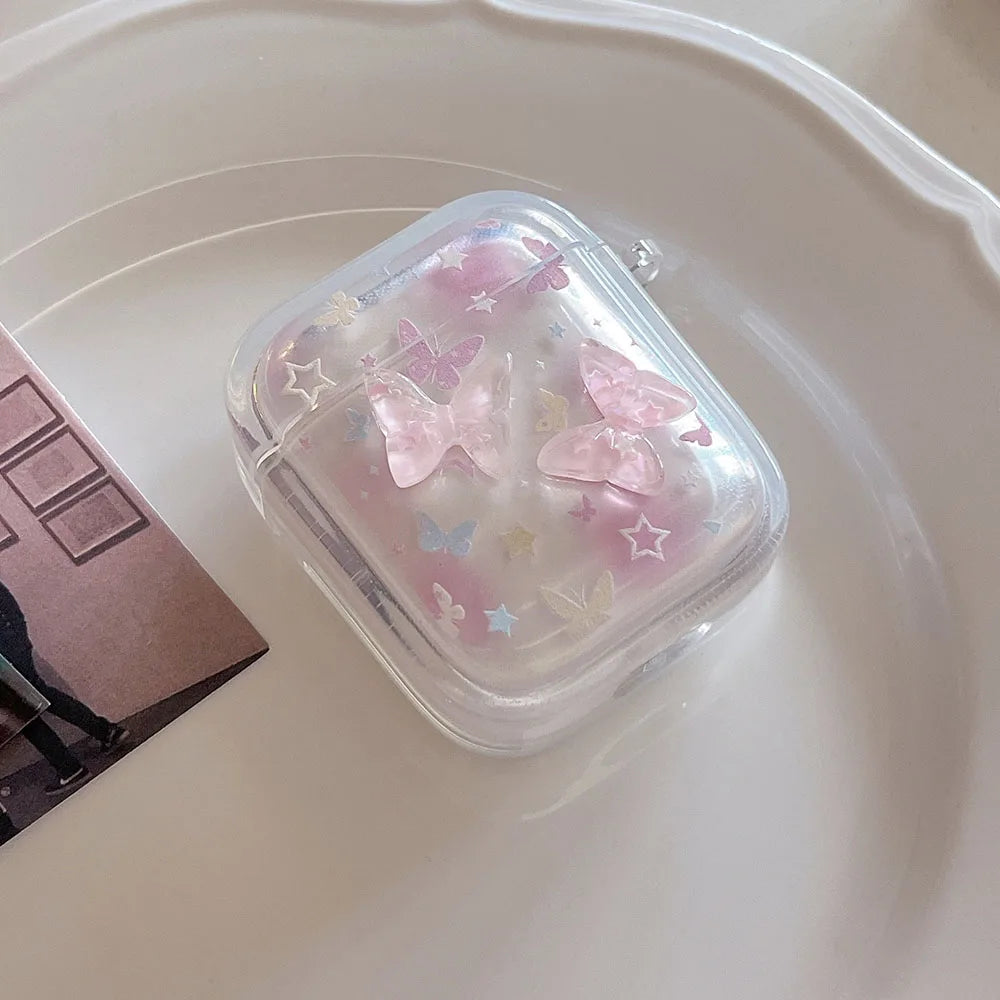 Lovely 3D Butterfly Earphone Case with Keychain for AirPods 1/2/3/4 & Pro