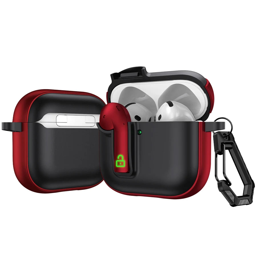 Shockproof Case with Hook for AirPods 4/3/2/Pro 2 – Luxury Protective Cover