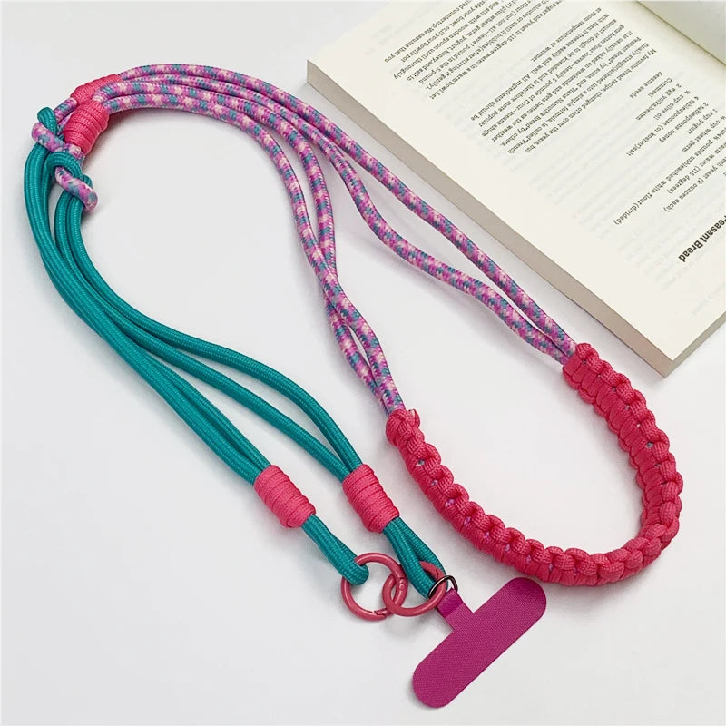 3-in-1 Korean Mobile Phone Lanyard Woven Anti-Loss Handing Rope for iPhone & Xiaomi