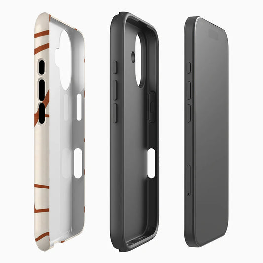 Rust Abstract Curves Case for iPhone 17 16 15 14 13 12 Pro Max Plus