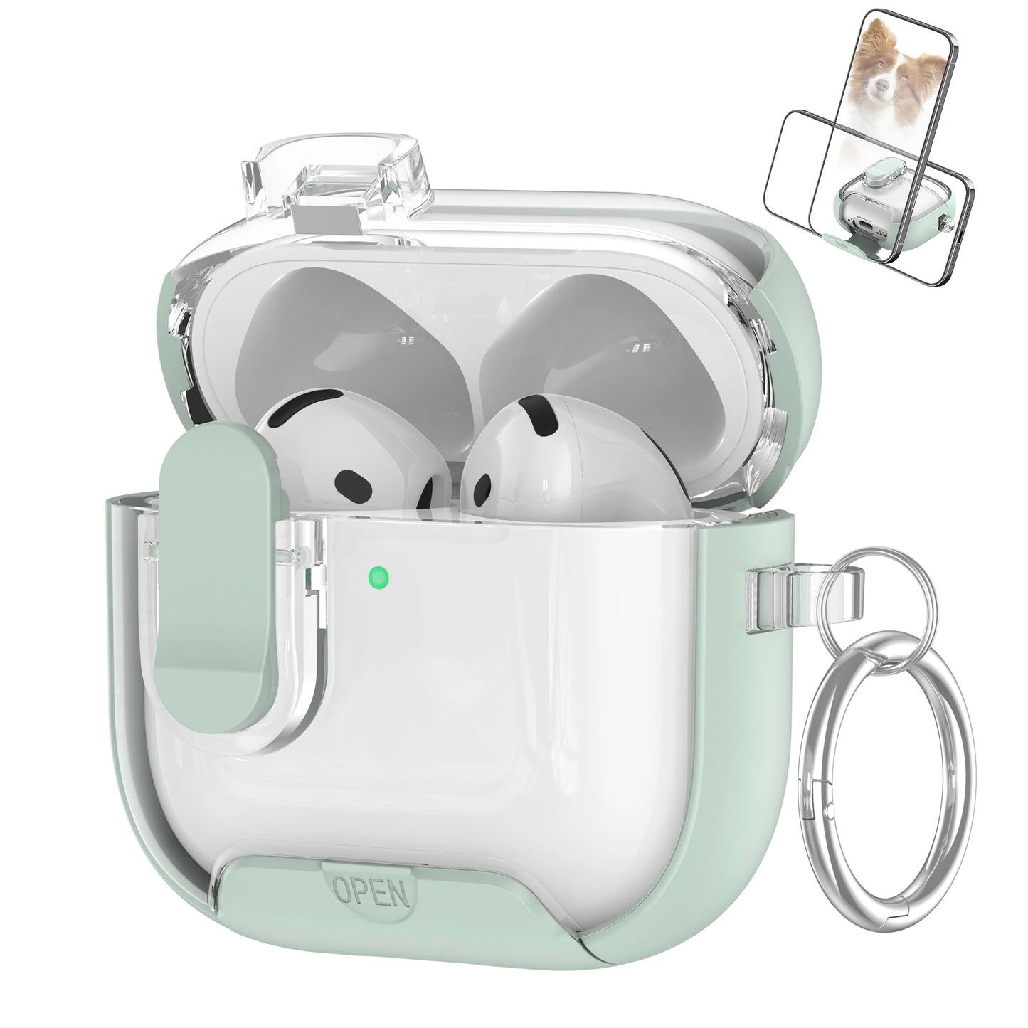 Secure Lock Clip Protection Case for AirPods 4 & AirPods Pro 2 with Magnetic Wireless Cover