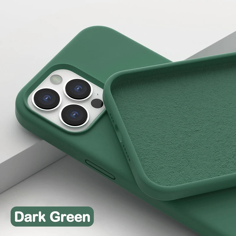 Liquid Silicone Soft Case for iPhone 12 13 Mini Pro Max Cover