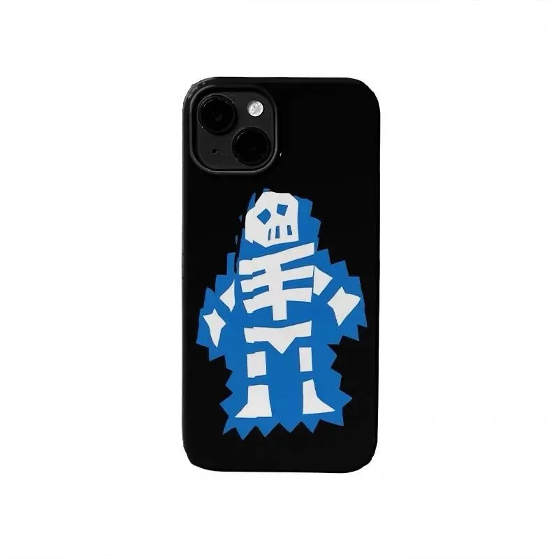 Korean Abstract Skeleton Phone Case for iPhone 16–7 Pro Max Y2K Style