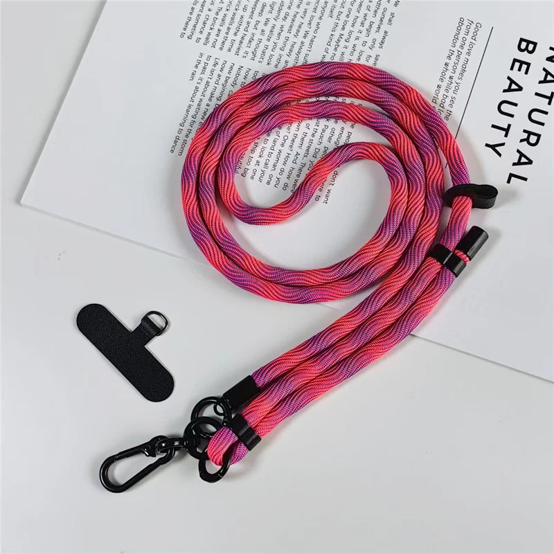 150cm Adjustable Crossbody Phone Lanyard Strap with Patch & Neck Rope